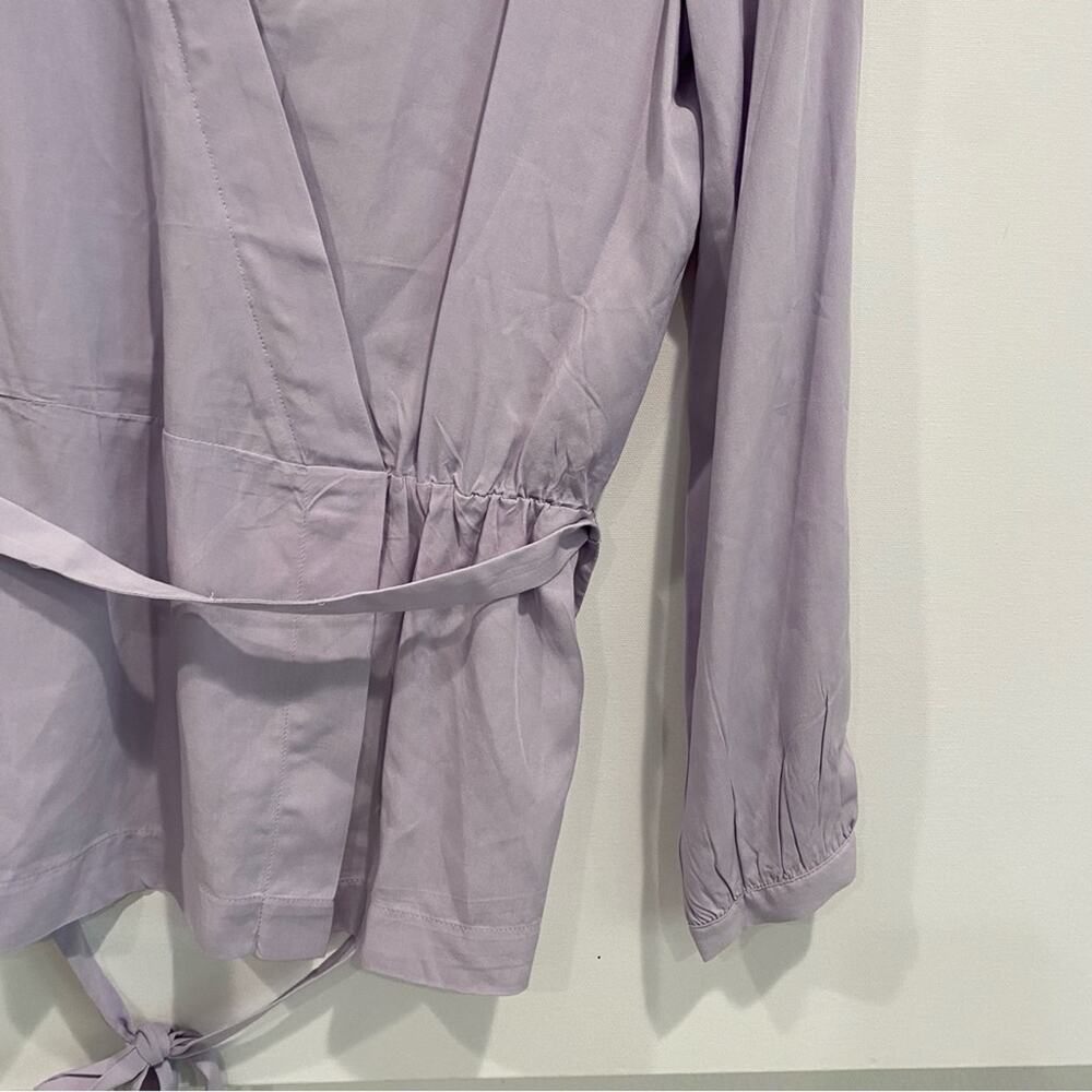 NEW J. Crew Mercantile Lavender Wrap Top Blouse 8 - Picture 3 of 6